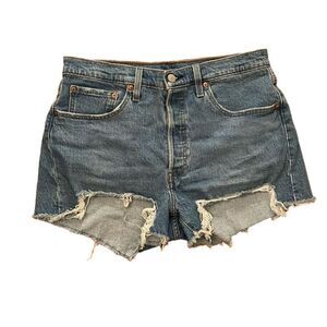Levi's 501 Denim Cut-Off Blue Jean Shorts Womens Size 31 Button Fly